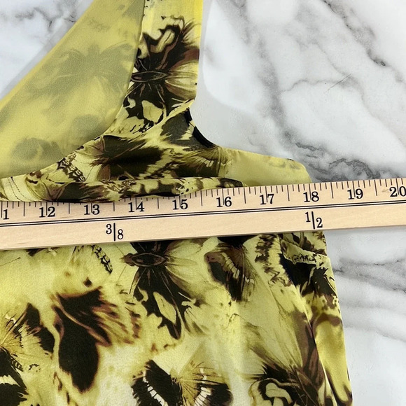 Leifsdottir Anthropologie Dress Womens 6 Yellow Brown Butterfly Print 100% Silk - Picture 9 of 13